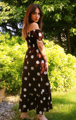 ROBE LONGUE A POIS - ESTEE BROWN