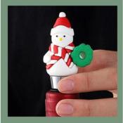 BOUCHON DE BOUTEILLE DE VIN - BONHOMME DE NEIGE