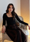 PANTALON BALLON - RAYURES NOIR ET MARRON - MOOYA 