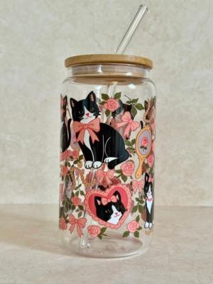 GOBELET EN VERRE - CHATS DES JARDINS 