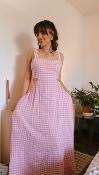 ROBE MOTIF CARREAUX VICHY - GAZE DE COTON - ROSE