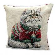 HOUSSE DE COUSSIN - CHAT DE NOEL