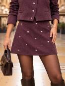 JUPE SHORT - BORDEAU  - INVOGUE