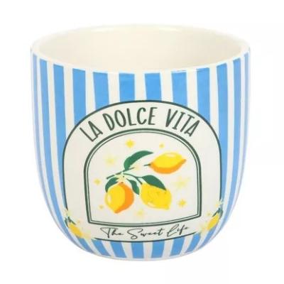 POT DE FLEURS RAYURES BLEUES - DOLCE VITA 