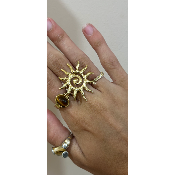 BAGUE AJUSTABLE - SOLEIL SPIRAL - ACIER INOXYDABLE 