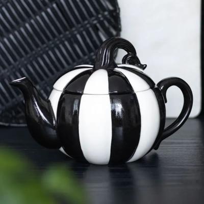 THEIERE - CITROUILLE - NOIR ET BLANCHE HALLOWEEN