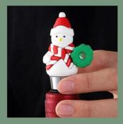 BOUCHON DE BOUTEILLE DE VIN - BONHOMME DE NEIGE
