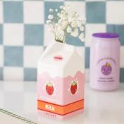 VASE  FLEURS  - BRIQUE DE LAIT - KAWAII