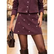 JUPE SHORT - BORDEAU  - INVOGUE