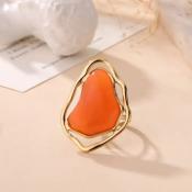 BAGUE ACIER INOXYDABLE - PIERRE ORANGE - LOVELIKA