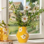 VASE DECORATIF - IMPRIME ABEILLES ET FLEURS