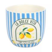 POT DE FLEURS RAYURES BLEUES - DOLCE VITA 