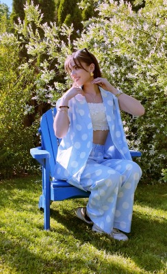 PANTALON A POIS - BLEU - MOOYA 
