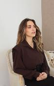 CHEMISE AVEC EPAULETTES MARRON -ESTEE BROWN