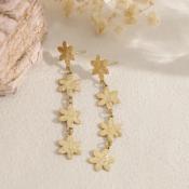 BOUCLES D'OREILLES - 4 FLEURS DOREE