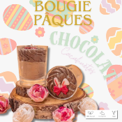BOUGIE PÂQUES - CHOCOLAT CACAHUETES - LES FEES MERES