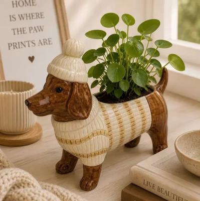 VASE - CHIEN D'HIVER - DRY DECORATION 