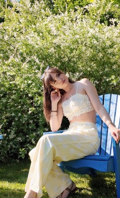 PANTALON A POIS - JAUNE - MOOYA 