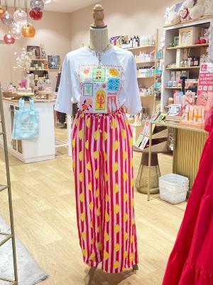 PANTALON LARGE - IMPRIME CITRON - ESTEE BROWN