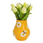 VASE DECORATIF - IMPRIME ABEILLES ET FLEURS