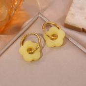 BOUCLES D'OREILLES - FLEUR JAUNE 
