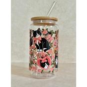 GOBELET EN VERRE - CHATS DES JARDINS 