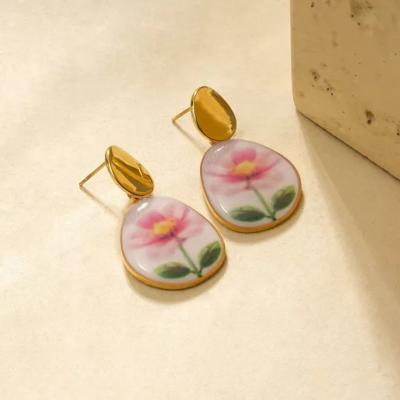 BOUCLE D'OREILLES - DORE - FLEURS 