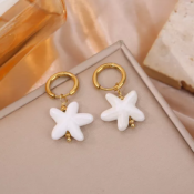 BOUCLES D'OREILLES - ETOILE DE MER - RESINE