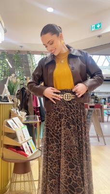 JUPE LONGUE IMPRIMEE LEOPARD - ESTEE BROWN 
