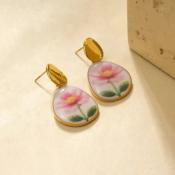 BOUCLE D'OREILLES - DORE - FLEURS 