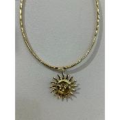 COLLIER ROND - SOLEIL -  ACIER INOXYDABLE
