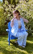PANTALON A POIS - BLEU - MOOYA 