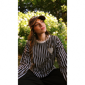 SWEAT A RAYURES - CHOCOLAT 