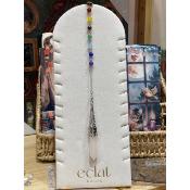 PENDULE POINTE 7 CHAKRAS - QUARTZ ROSE 