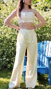 PANTALON A POIS - JAUNE - MOOYA 