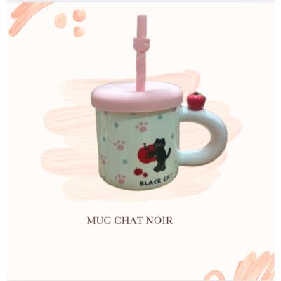 MUG CHAT - POMME - ROSE