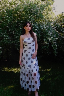 ROBE BLANCHE A POIS - ESTEE BROWN