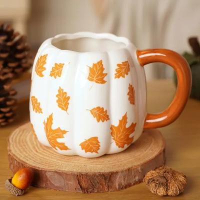 TASSE CITROUILLE ORANGE A FEUILLES - WIDDOP AND CO