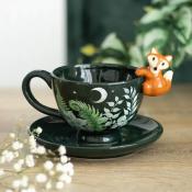 TASSE A THE AVEC SOUCOUPE - RENARD DES FORETS