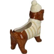 VASE - CHIEN D'HIVER - DRY DECORATION 