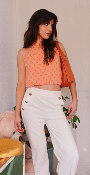 CROP TOP A POIS - ORANGE - ESTEE BROWN