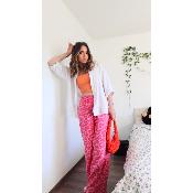 PANTALON GAZE DE COTON - LEOPARD ROSE