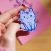 PORTE CLEF - CHAT BLEU