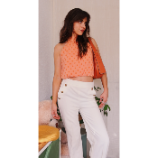 CROP TOP A POIS - ORANGE - ESTEE BROWN