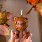BOUGIE - NOUNOURS CITROUILLE COULEUR CHOCOLAT