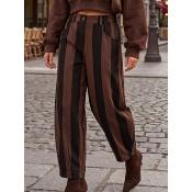 PANTALON BALLON - RAYURES NOIR ET MARRON - MOOYA 