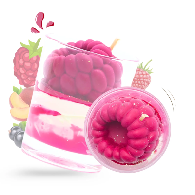 BOUGIE GOURMANDE - FRAMBOISE EXOTIQUE - LES FEES MERES 