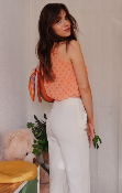 CROP TOP A POIS - ORANGE - ESTEE BROWN