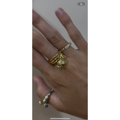 BAGUE AJUSTABLE - SOLEIL LUNE - ACIER INOXYDABLE