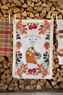 TORCHON COTON - AUTOMNE RUSTIQUE - CAROFROMWOOLAND 